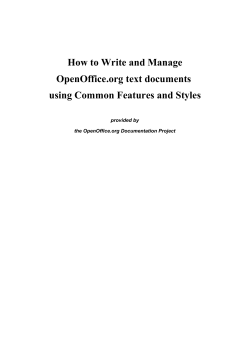 How to Write and Manage OpenOffice.org text documents provided by