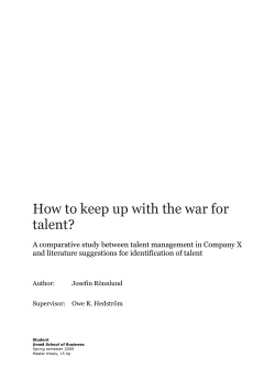 How to keep up with the war for talent?