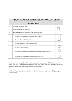HOW TO APPLY FOR INTERNATIONAL STUDENT ENROLMENT