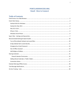 PORTLANDDIOCESE.ORG Email - How to Connect Table of Contents