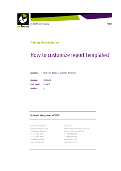 How to customize report templates? Training Documentation  Unleash the power of PDF