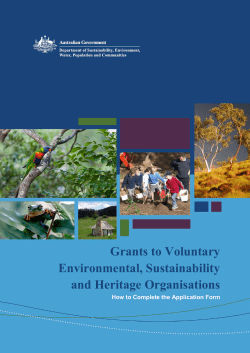 Grants to Voluntary Environmental, Sustainability and Heritage Organisations