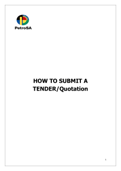HOW TO SUBMIT A TENDER/Quotation  