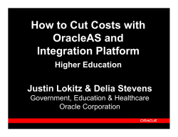 How to Cut Costs with OracleAS and Integration Platform