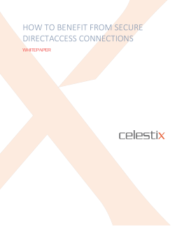 HOW TO BENEFIT FROM SECURE DIRECTACCESS CONNECTIONS