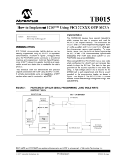 TB015 How to Implement ICSP™ Using PIC17CXXX OTP MCUs Implementation