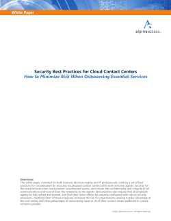 Security Best Practices for Cloud Contact Centers White Paper