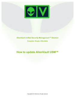 How to update AlienVault USM™  AlienVault Unified Security Management™ Solution
