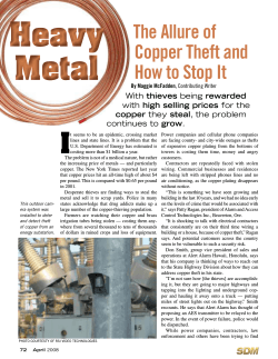 I The Allure of Copper Theft and How to Stop It