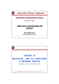 LESSON IV BRIDGING: HOW TO CONFIGURE A NETWORK SWITCH PRACTICAL EXCERCISES ON