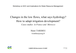 Changes in the low flows, what says hydrology? Henri TARDIEU