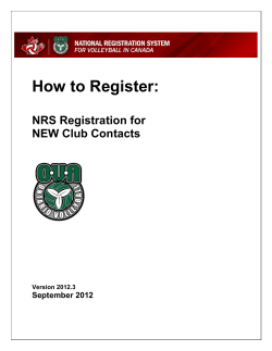 How to Register:  NRS Registration for NEW Club Contacts