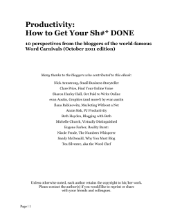 Productivity: How to Get Your Sh#* DONE Word Carnivals (October 2011 edition)