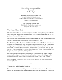 How to Write an Awesome Blog: Volume 1 By Tim Boyle