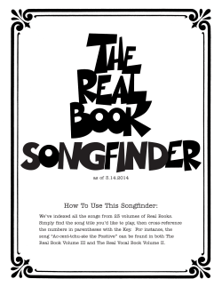 How To Use This Songfinder: