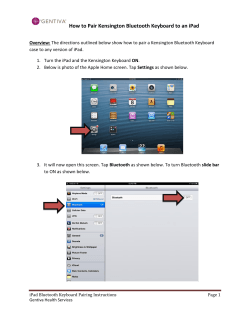 How to Pair Kensington Bluetooth Keyboard to an iPad Overview: ON