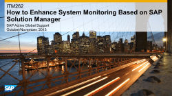 How to Enhance System Monitoring Based on SAP Solution Manager