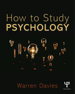 How to Study PSYCHOLOGY Warren Davies