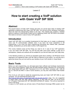 How to start creating a VoIP solution Lesson 2