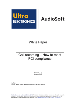 White Paper Call recording – How to meet PCI compliance