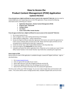 How to Access the Product Content Management (PCM) Application Updated 09/2010