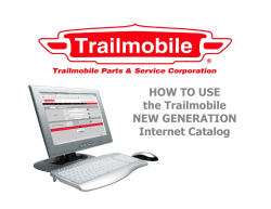 HOW TO USE the Trailmobile NEW GENERATION Internet Catalog