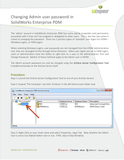 Changing Admin user password in SolidWorks Enterprise PDM