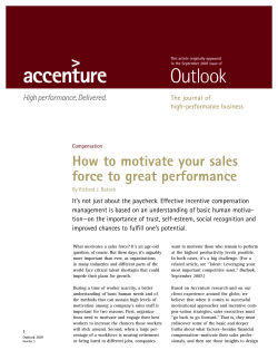 How to motivate your sales force to great performance