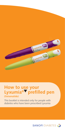 How to use your Lyxumia prefilled pen ®