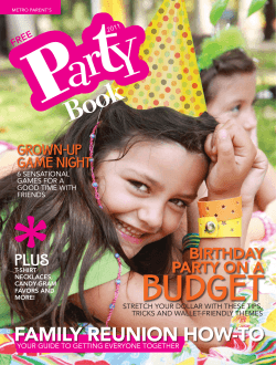 BUDGET FAMILY REUNION HOW-TO BIRTHDAY PARTY ON A