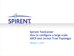 Spirent TestCenter How to configure a large scale February 11, 2013