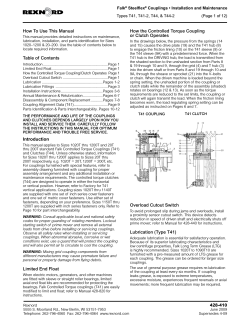 How To Use This Manual How the Controlled Torque Coupling Falk