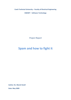 Spam and how to fight it  Project Report