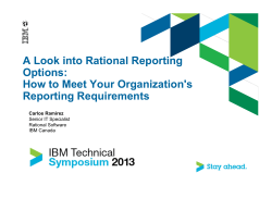 A Look into Rational Reporting Options: How to Meet Your Organization's Reporting Requirements