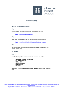 How to Apply New to Interactive Investor: Step 1 Step 2
