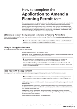 Application to Amend a Planning Permit How to complete the form