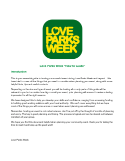 Love Parks Week “How to Guide” Introduction