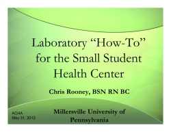 Laboratory “How-To” for the Small Student Health Center