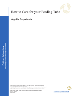 How to Care for your Feeding Tube n o ti