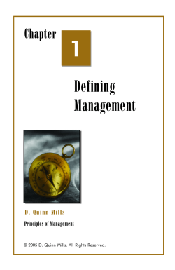 1 Defining Management Chapter