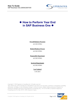 How to Perform Year End in SAP Business One How To Guide