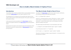 How to build a Black Scholes C# Option Pricer Introduction