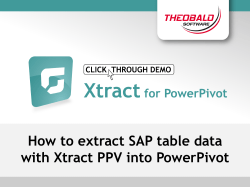 How to extract SAP table data with Xtract PPV into PowerPivot