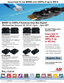 Learn how to run HDMI over CAT5e/6 up Wednesday, January 29, 2014