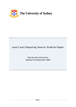 Level 2 and 3 Reporting ‘How-to’ Guide for Daptiv  Step-by-step instructions