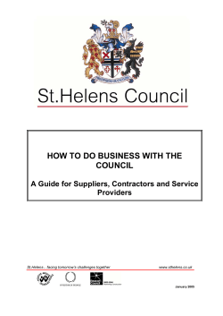HOW TO DO BUSINESS WITH THE COUNCIL