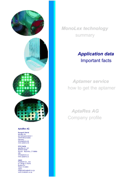 MonoLex technology Aptamer service AptaRes AG summary