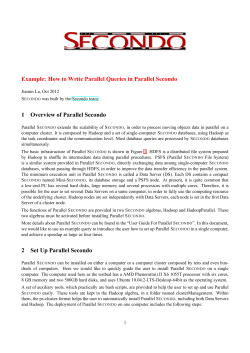 Example: How to Write Parallel Queries in Parallel Secondo 1
