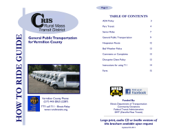 TABLE OF CONTENTS General Public Transportation for Vermilion  County
