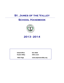 St. James of the Valley School Handbook 2013 - 2014